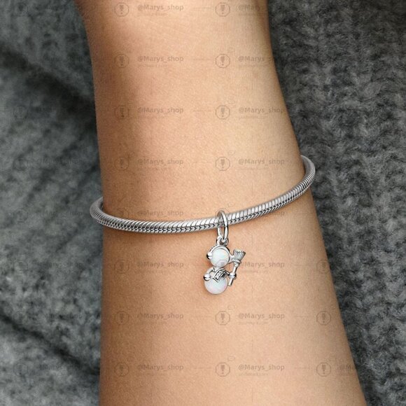 Pandora Opalescent Snowman Dangle Charm - Picture 2 of 2